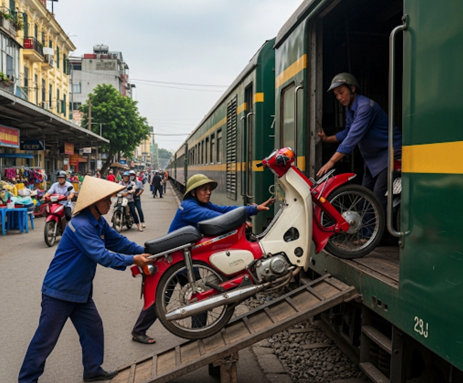 Kinh nghiệm gửi xe máy tàu hỏa Hà Nội Hải Phòng với Vận tải Thiên Phú 2025