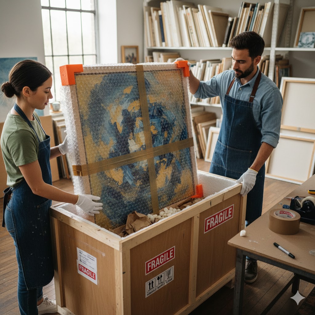 vanchuyentranh3.jpg Đóng gói và vận chuyển tranh đúng cách