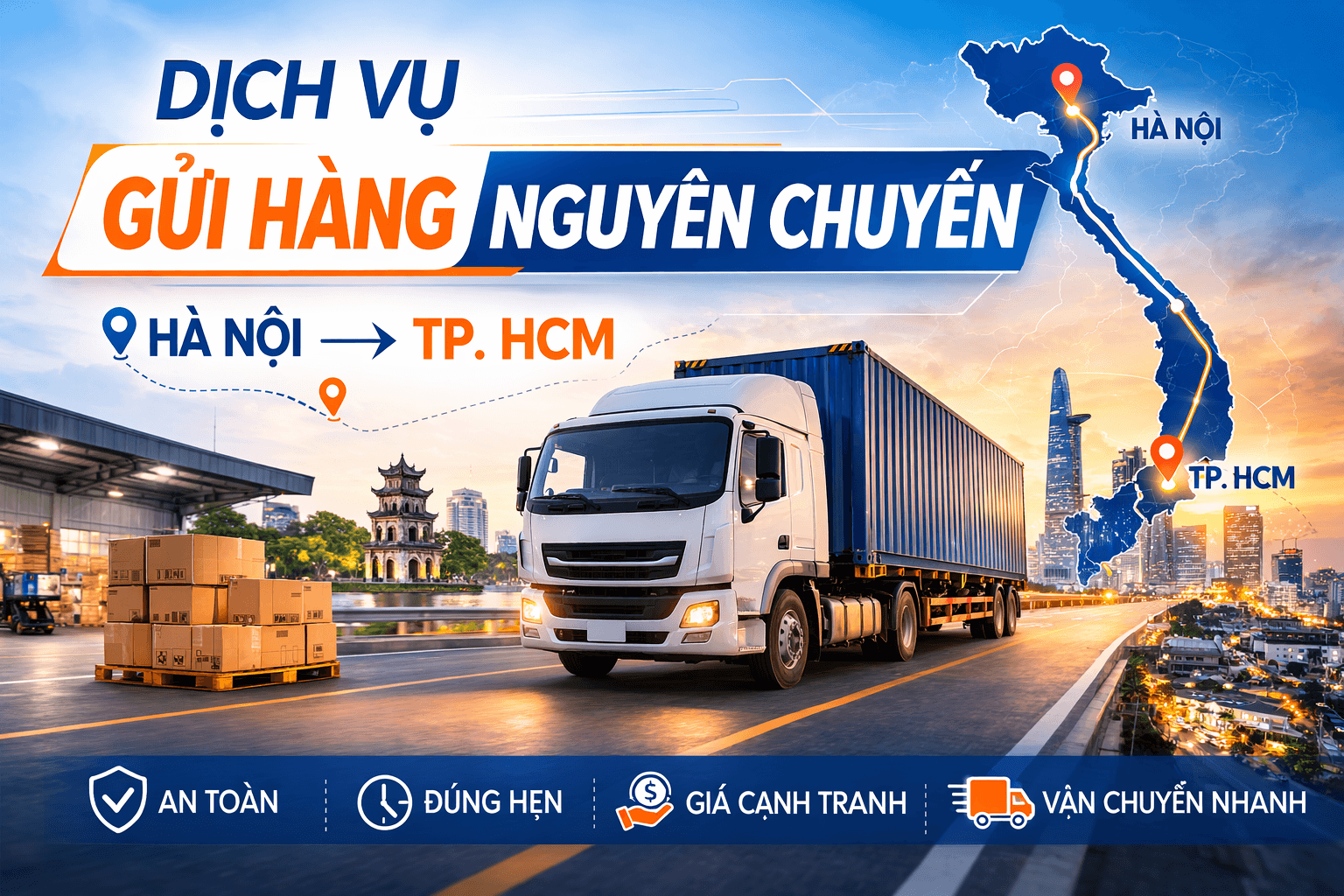 Dịch vụ gửi hàng nguyên chuyến HN - TPHCM